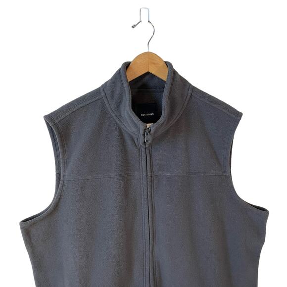 BASIC EDITION Kmart Men's Full Zip Fleece Vest Gray XL Outdoor Gorpcore Casual - Picture 4 of 9